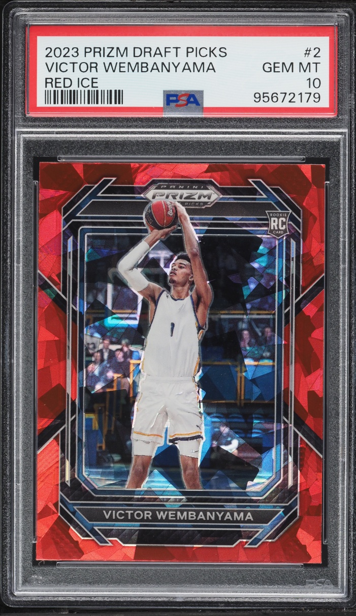 2023 Panini Prizm Draft Picks Red Ice Victor Wembanyama ROOKIE #2 PSA 10 GEM MINT