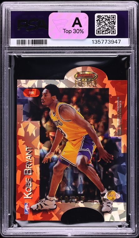 1998 Bowman's Best Mirror Image Fusion Atomic Refractor Eddie Jones Kobe Bryant /25 #MI6 PSA 9