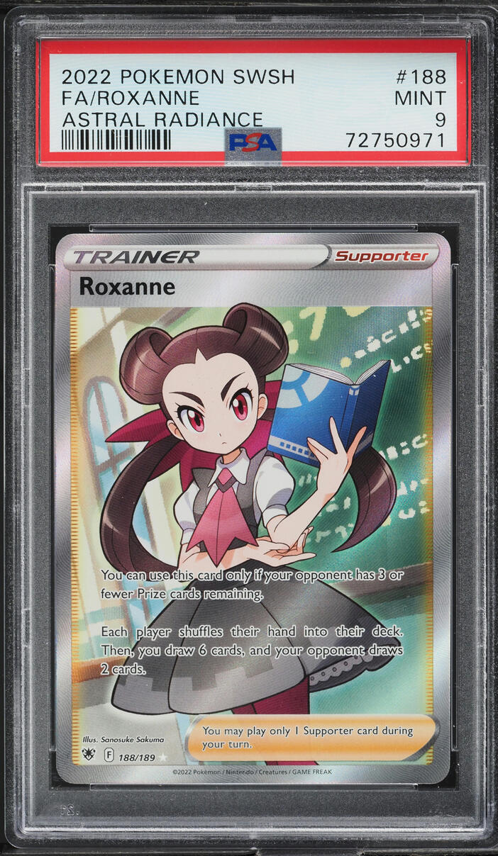 2022 Pokemon Sword & Shield Astral Radiance Full Art Roxanne #188 PSA 9 MINT
