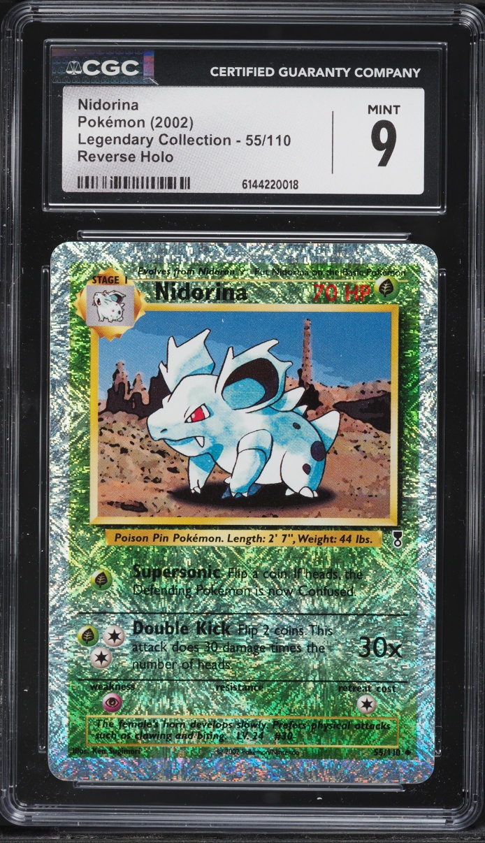 2002 Pokemon Legendary Collection Reverse Holo Nidorina #55 CGC 9 MINT