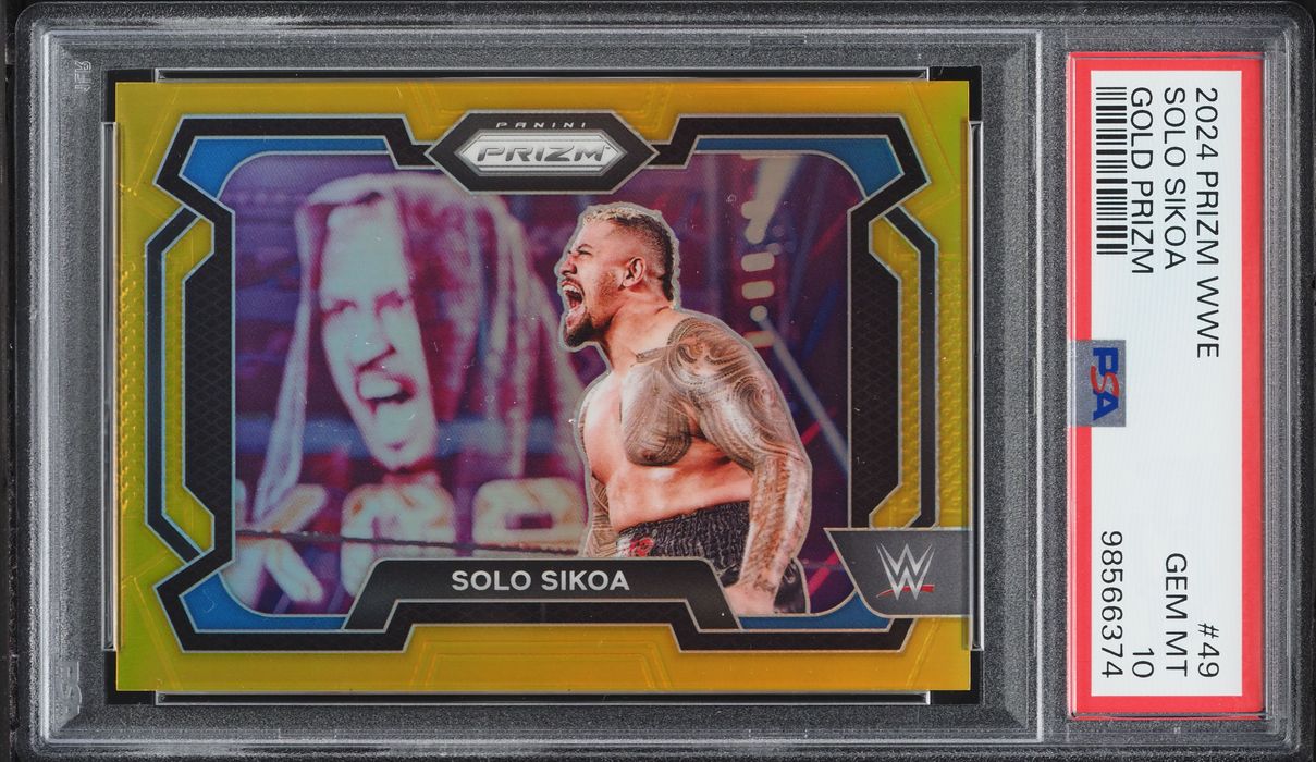 2024 Panini Prizm WWE Gold Solo Sikoa 1/10 #49 PSA 10 GEM MINT - Photo 1