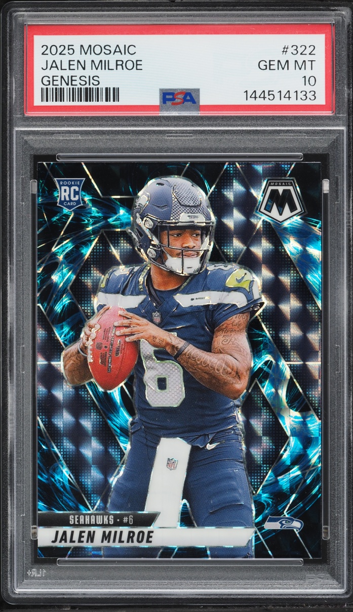 2025 Panini Mosaic Genesis Jalen Milroe ROOKIE #322 PSA 10 GEM MINT - Photo 1