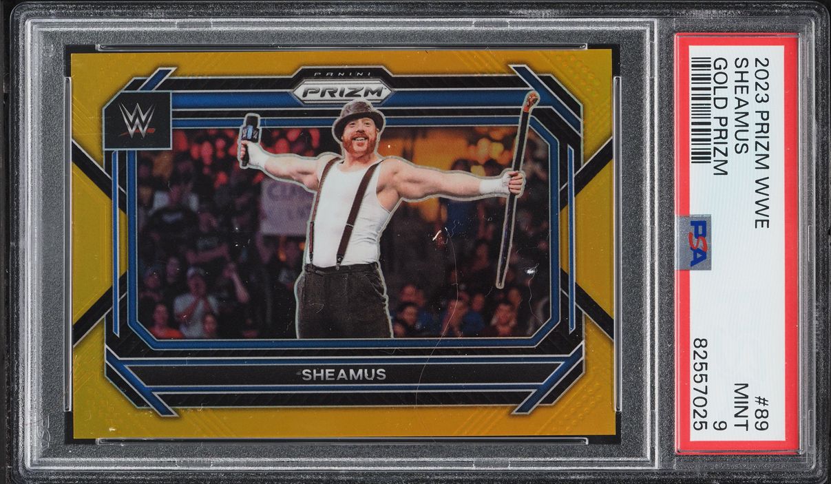 2023 Panini Prizm WWE Gold Sheamus 1/10 #89 PSA 9 MINT - Photo 1