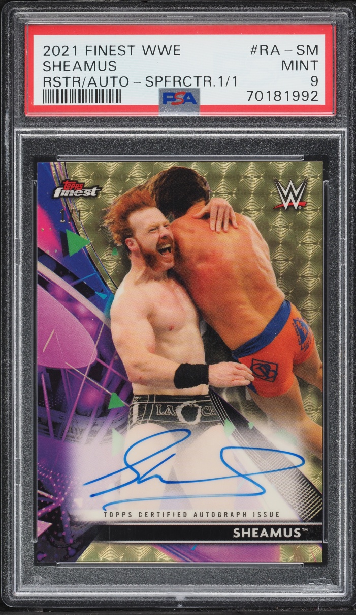 2021 Finest WWE Roster Superfractor Sheamus AUTO 1/1 #RA-SM PSA 9 MINT - Photo 1