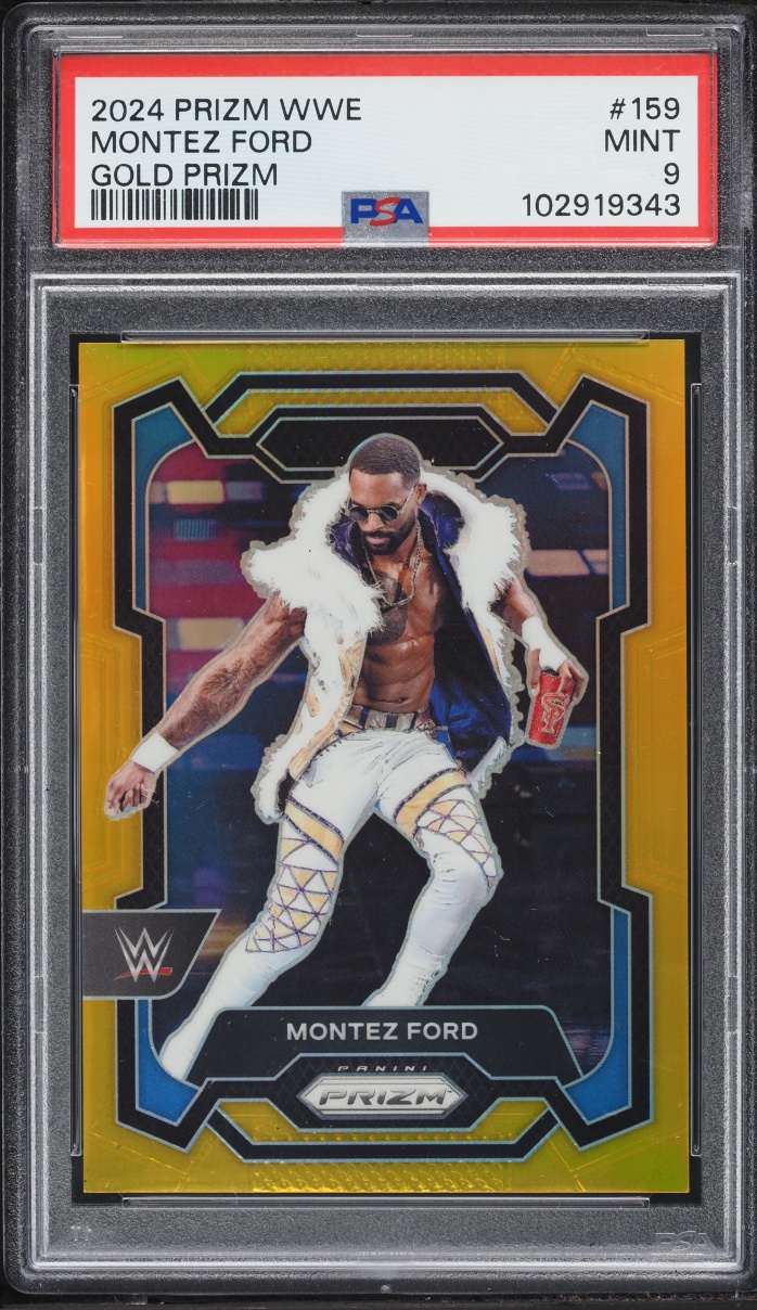2024 Panini Prizm WWE Gold Montez Ford 1/10 #159 PSA 9 MINT - Photo 1