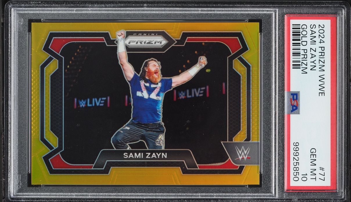 2024 Panini Prizm WWE Gold Sami Zayn /10 #77 PSA 10 GEM MINT - Photo 1