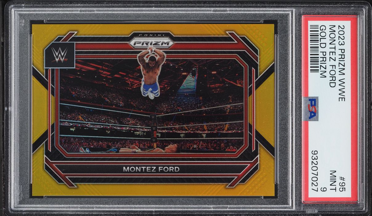 2023 Panini Prizm WWE Gold Montez Ford /10 #95 PSA 9 MINT - Photo 1