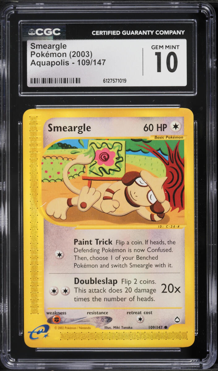 2003 Pokemon Aquapolis Smeargle #109 CGC 10 GEM MINT