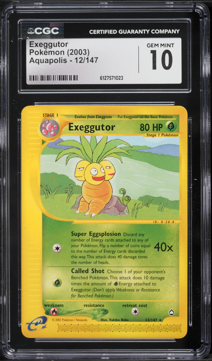 2003 Pokemon Aquapolis Exeggutor #12 CGC 10 GEM MINT