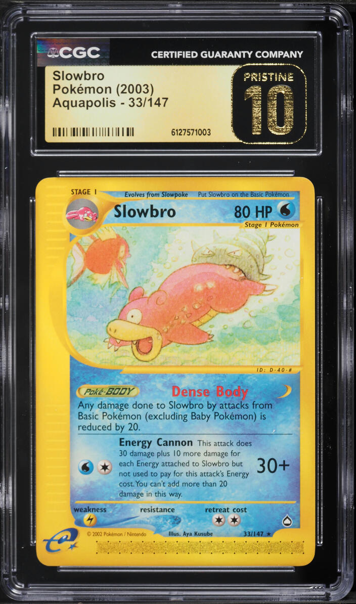 2003 Pokemon Aquapolis Slowbro #33 CGC 10 PRISTINE