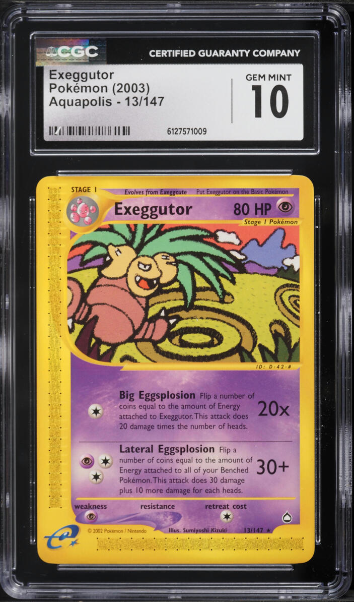 2003 Pokemon Aquapolis Exeggutor #13 CGC 10 GEM MINT