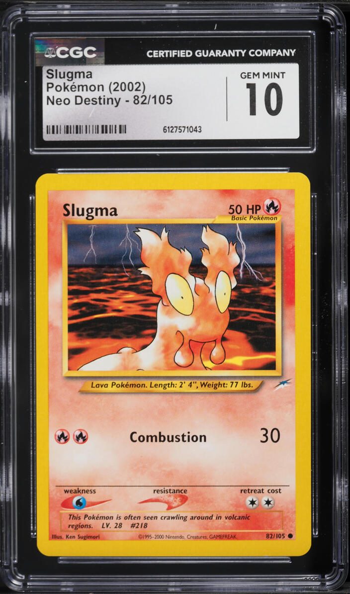 2002 Pokemon Neo Destiny Slugma #82 CGC 10 GEM MINT