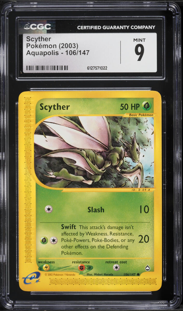 2003 Pokemon Aquapolis Scyther #106 CGC 9 MINT
