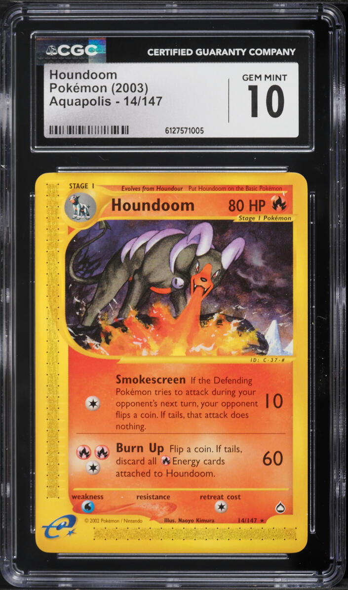 2003 Pokemon Aquapolis Houndoom #14 CGC 10 GEM MINT