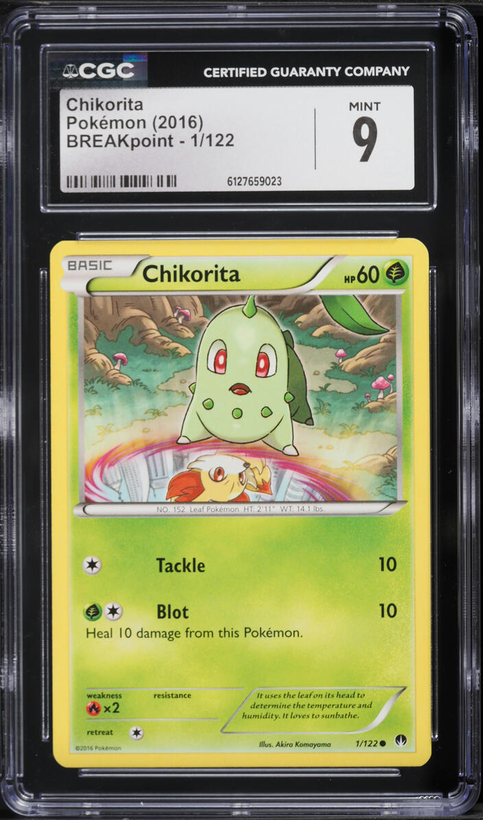 2016 Pokemon XY BREAKpoint Chikorita #1 CGC 9 MINT