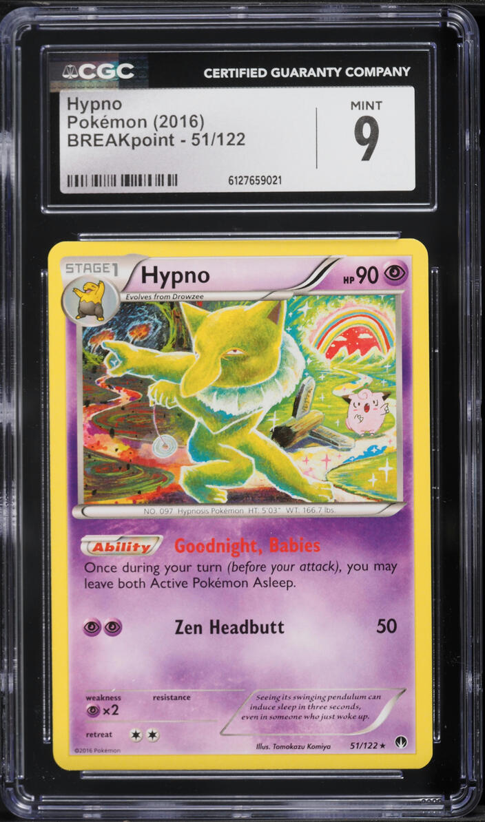 2016 Pokemon XY BREAKpoint Hypno #51 CGC 9 MINT