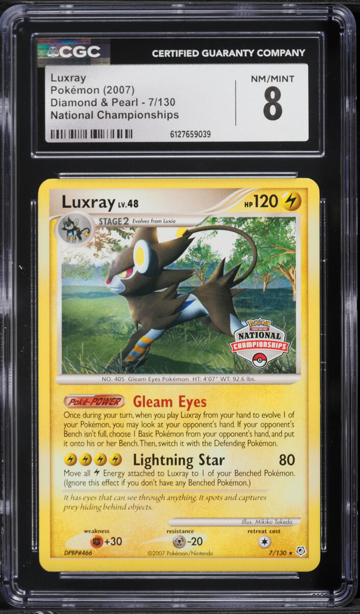 2007 Pokemon Diamond & Pearl National Championships Luxray #7 CGC 8 NM-MT