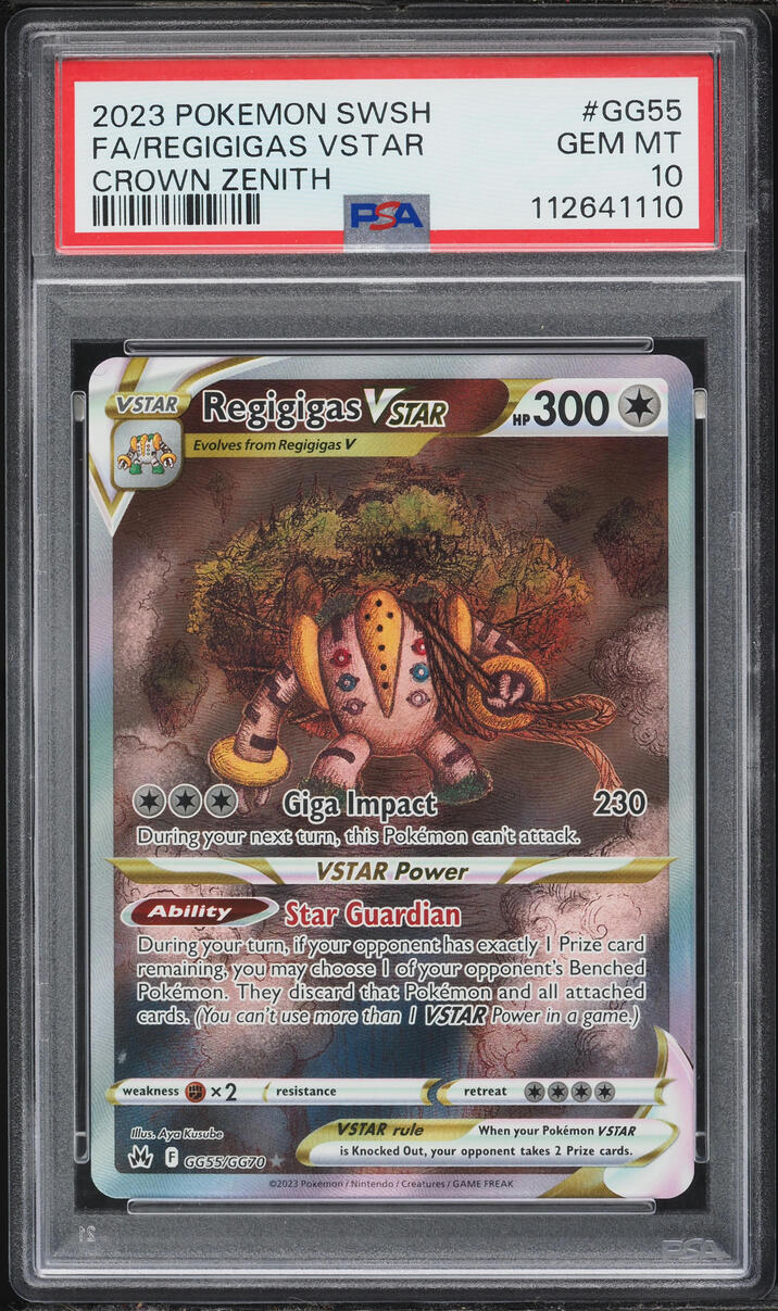 2023 Pokemon Sword & Shield Crown Zenith Full Art Regigigas VSTAR #GG55 PSA 10 GEM MINT