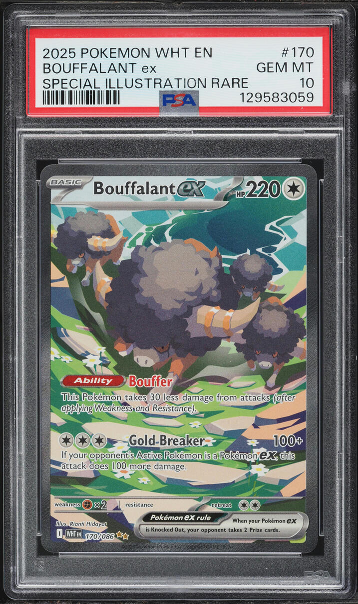 2025 Pokemon Scarlet & Violet White Flare SIR Bouffalant Ex #170 PSA 10 GEM MINT