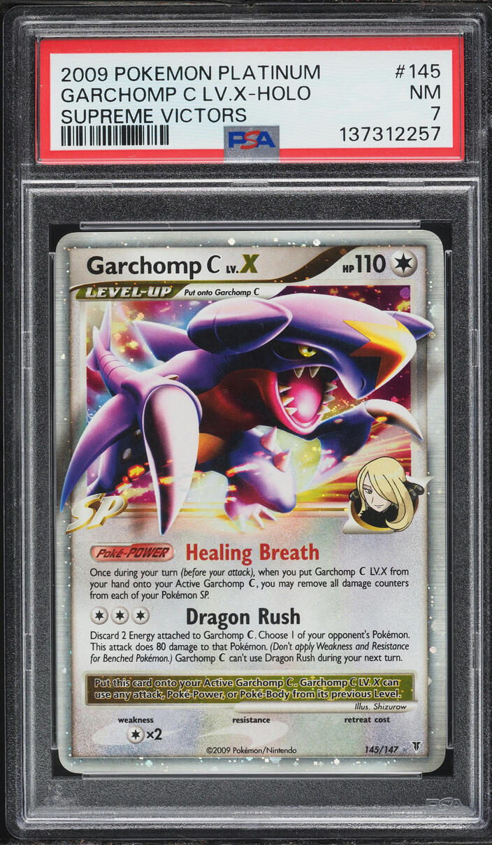 2009 Pokemon Platinum Supreme Victors Holo Garchomp C LV.X #145 PSA 7 NRMT
