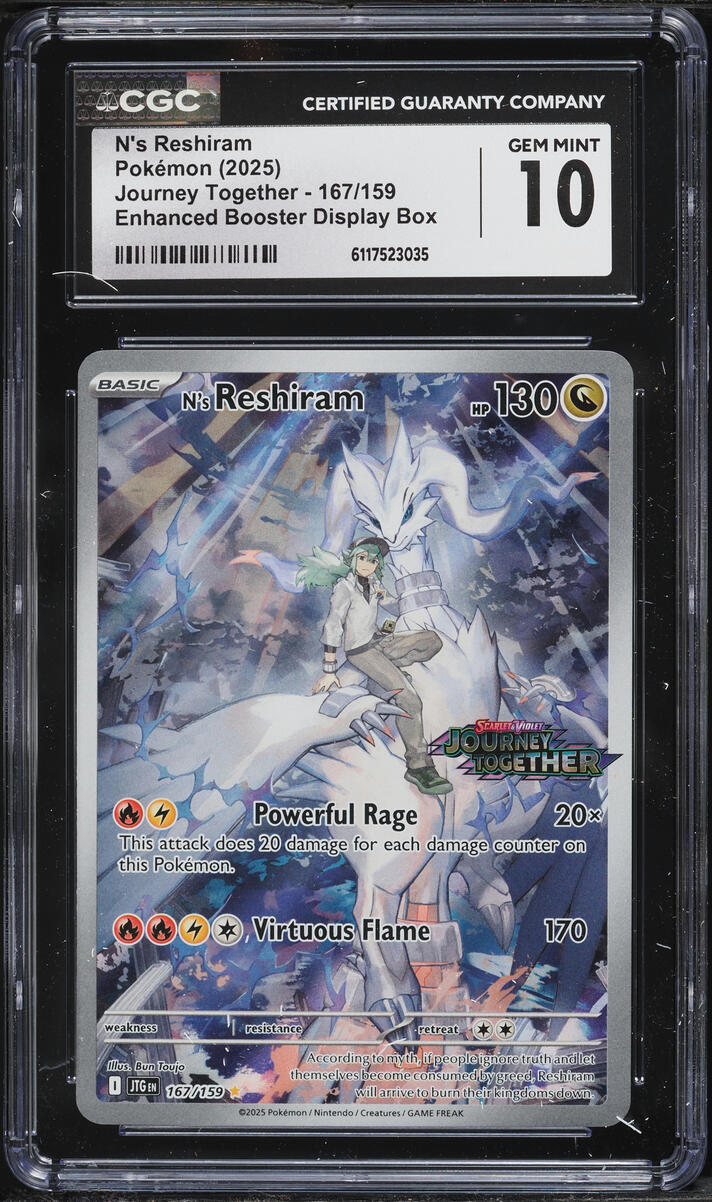 2025 Pokemon Scarlet & Violet Journey Together Enhanced Display IR N's Reshiram #167 CGC 10 GEM