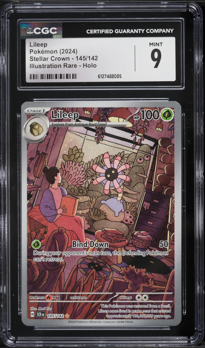 2024 Pokemon Scarlet & Violet Stellar Crown IR Lileep #145 CGC 9 MINT