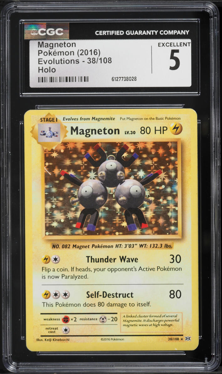 2016 Pokemon XY Evolutions Holo Magneton #38 CGC 5 EX