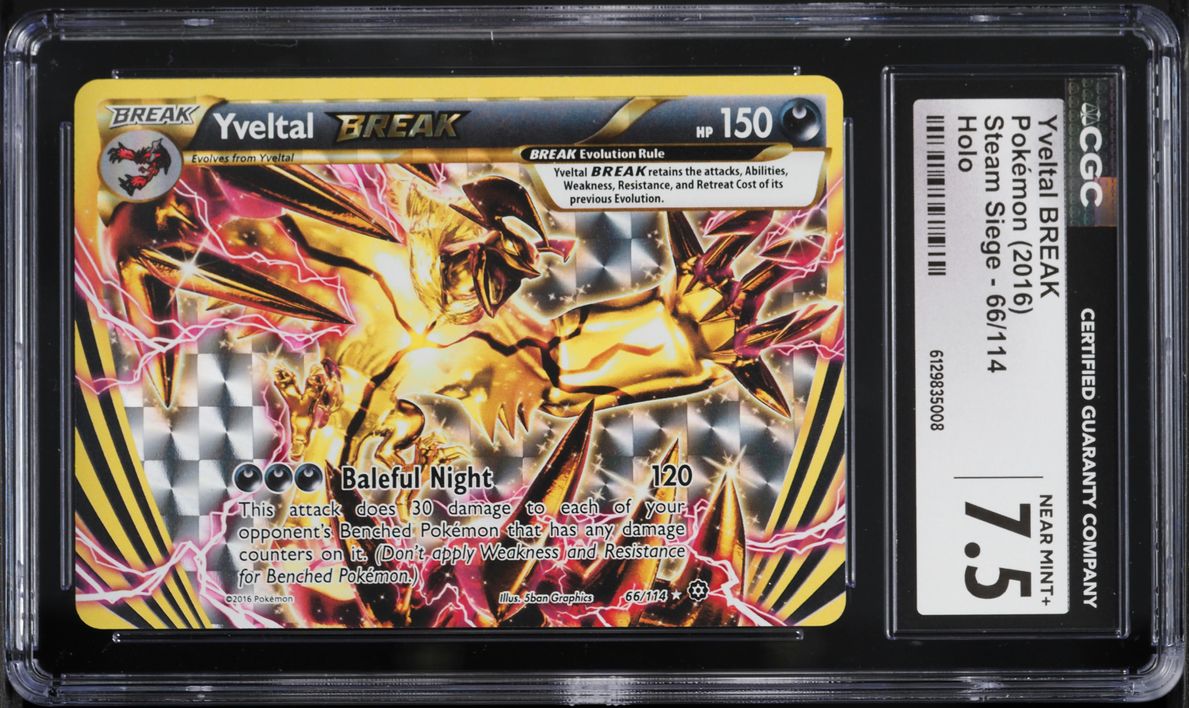 2016 Pokemon XY Steam Siege Alt Art Yveltal BREAK #66 CGC 7.5 NRMT+