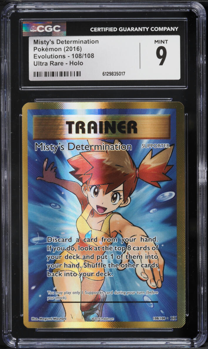 2016 Pokemon XY Evolutions Full Art Misty's Determination #108 CGC 9 MINT