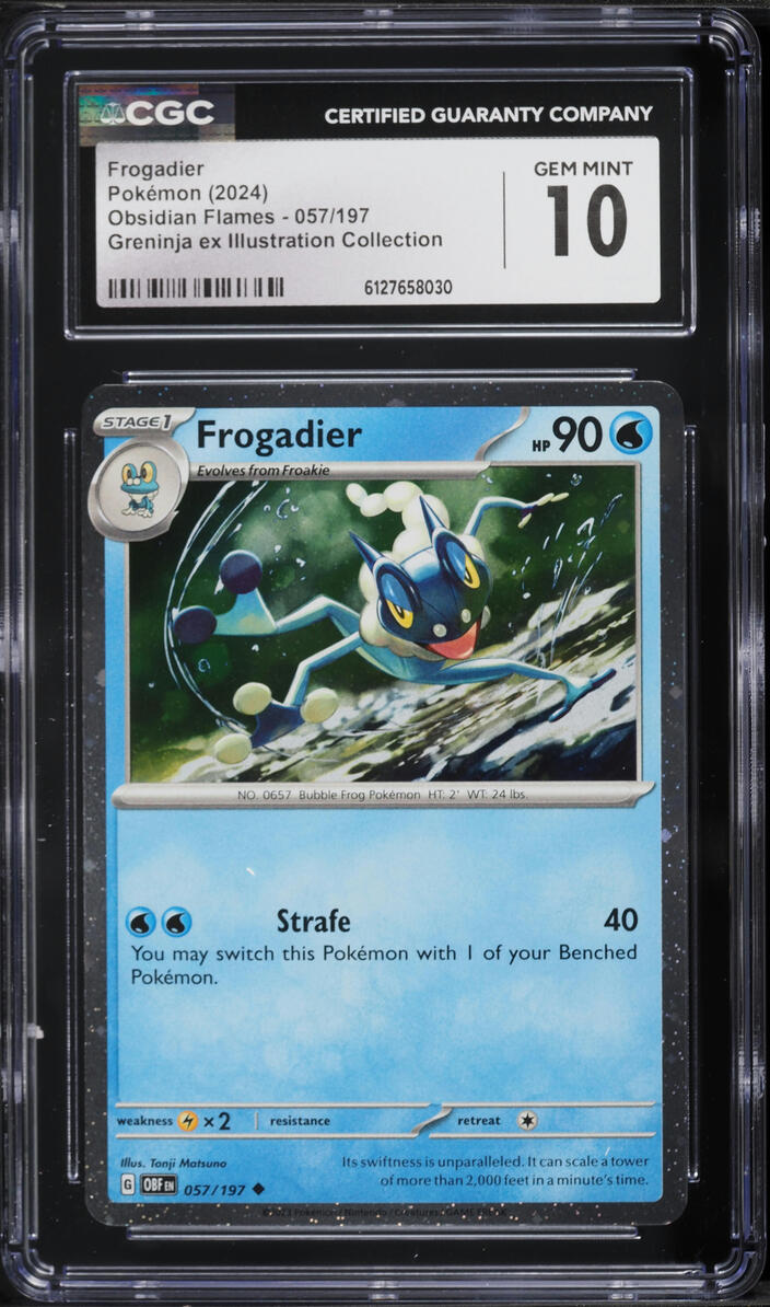 2024 Pokemon SV Obsidian Flames Greninja ex Illustration Collection Frogadier #057 CGC 10 GEM