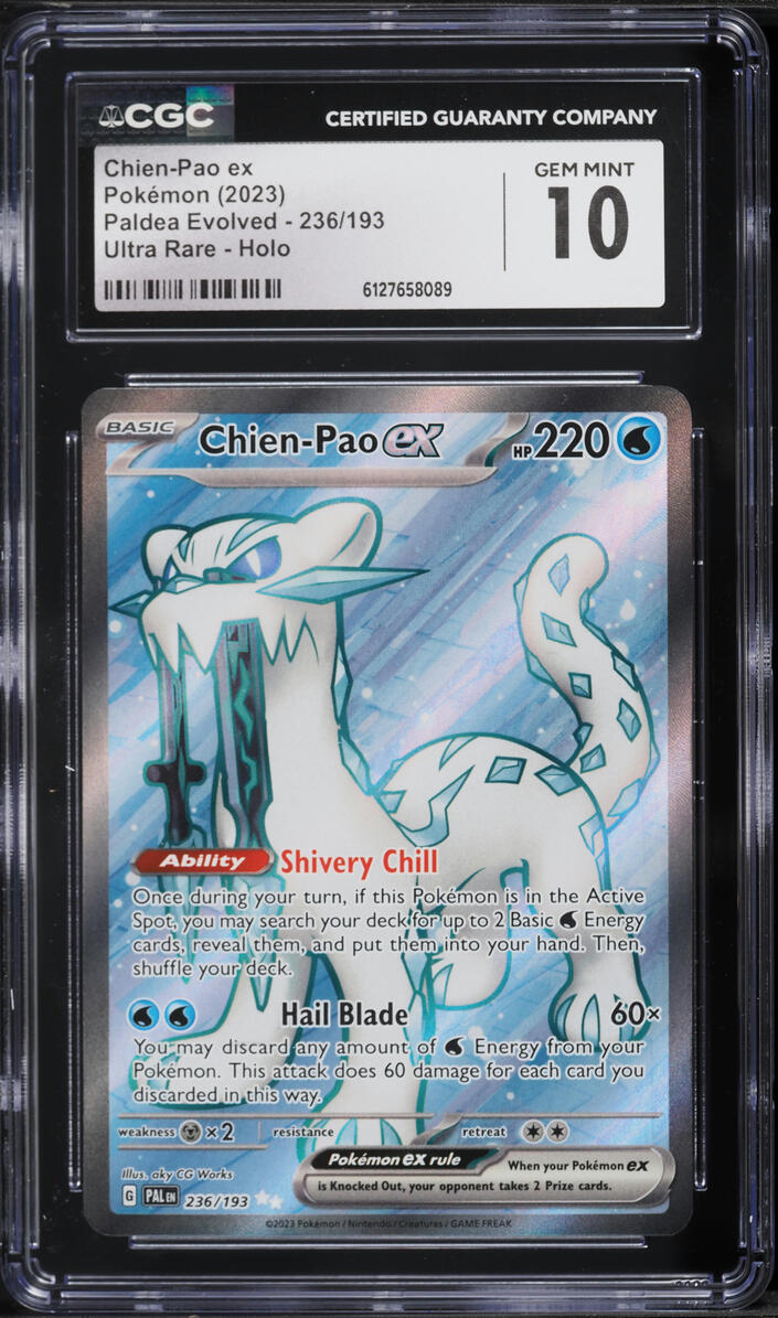 2023 Pokemon Scarlet & Violet Paldea Evolved Full Art Chien-Pao ex #236 CGC 10 GEM MINT
