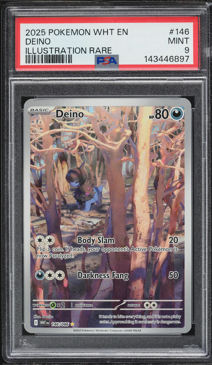 2025 Pokemon Scarlet & Violet White Flare IR Deino #146 PSA 9 MINT