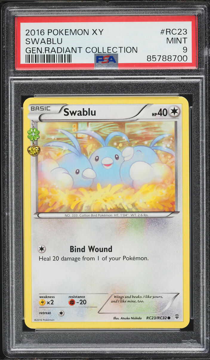 2016 Pokemon XY Generations Radiant Collection Swablu #RC23 PSA 9 MINT
