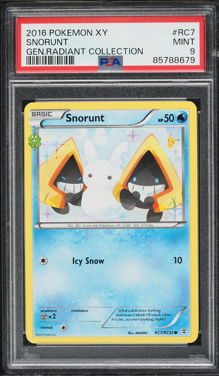 2016 Pokemon XY Generations Radiant Collection Snorunt #RC7 PSA 9 MINT