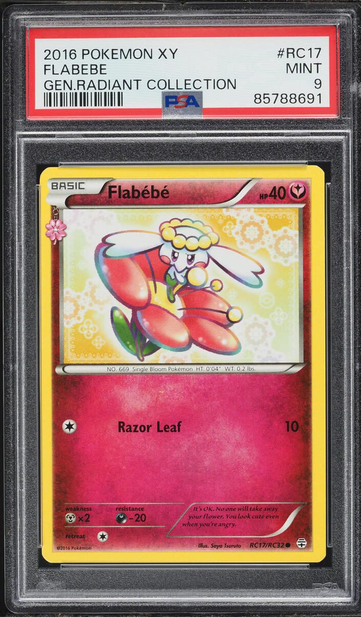 2016 Pokemon XY Generations Radiant Collection Flabebe #RC17 PSA 9 MINT