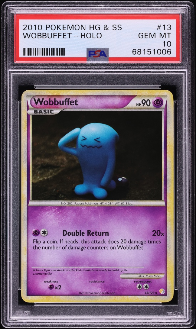 2010 Pokemon HeartGold & SoulSilver Holo Wobbuffet #13 PSA 10 GEM MINT