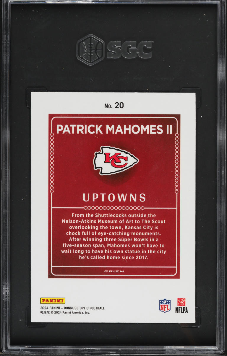 2024 Donruss Optic Uptowns Patrick Mahomes II #20 SGC 10 GEM MINT