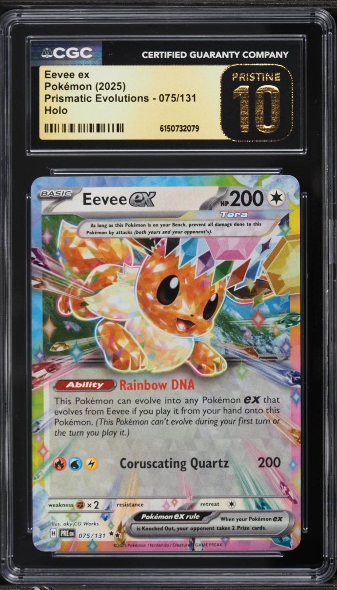 2025 Pokemon Scarlet & Violet Prismatic Evolutions Holo Eevee EX #75 CGC 10 PRISTINE