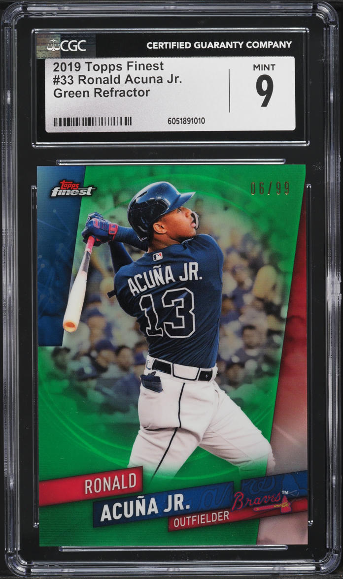 2019 Finest Green Refractor Ronald Acuna Jr. /99 #33 CGC 9 MINT