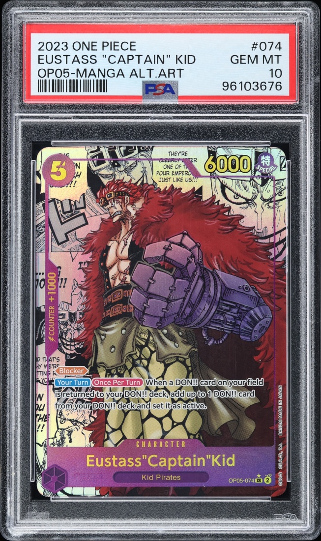 2023 One Piece Awakening Of The New Era Manga Art Eustass "Captain" Kid #OP05-074 PSA 10