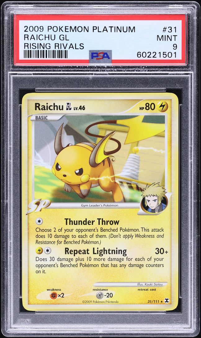 2009 Pokemon Platinum Rising Rivals Raichu #31 PSA 9 MINT