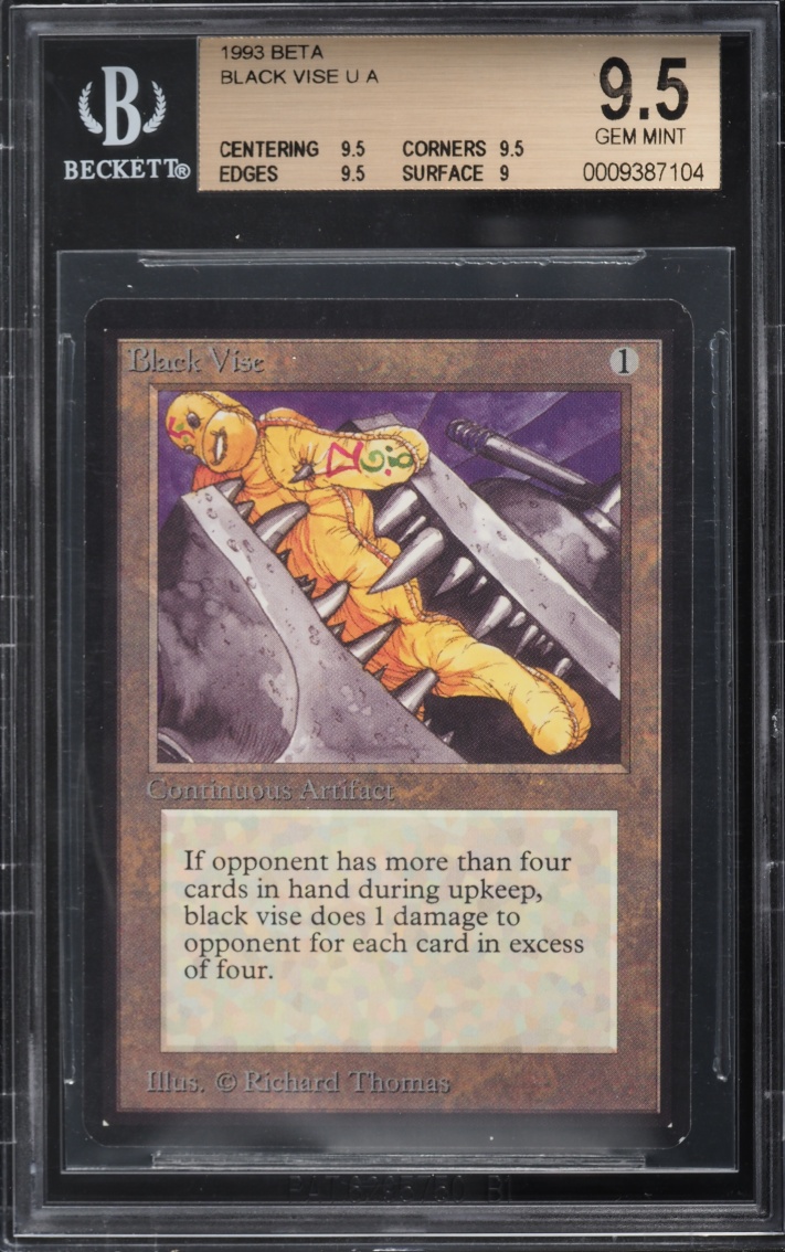 1993 Magic The Gathering MTG Beta Black Vise BGS 9.5 GEM MINT