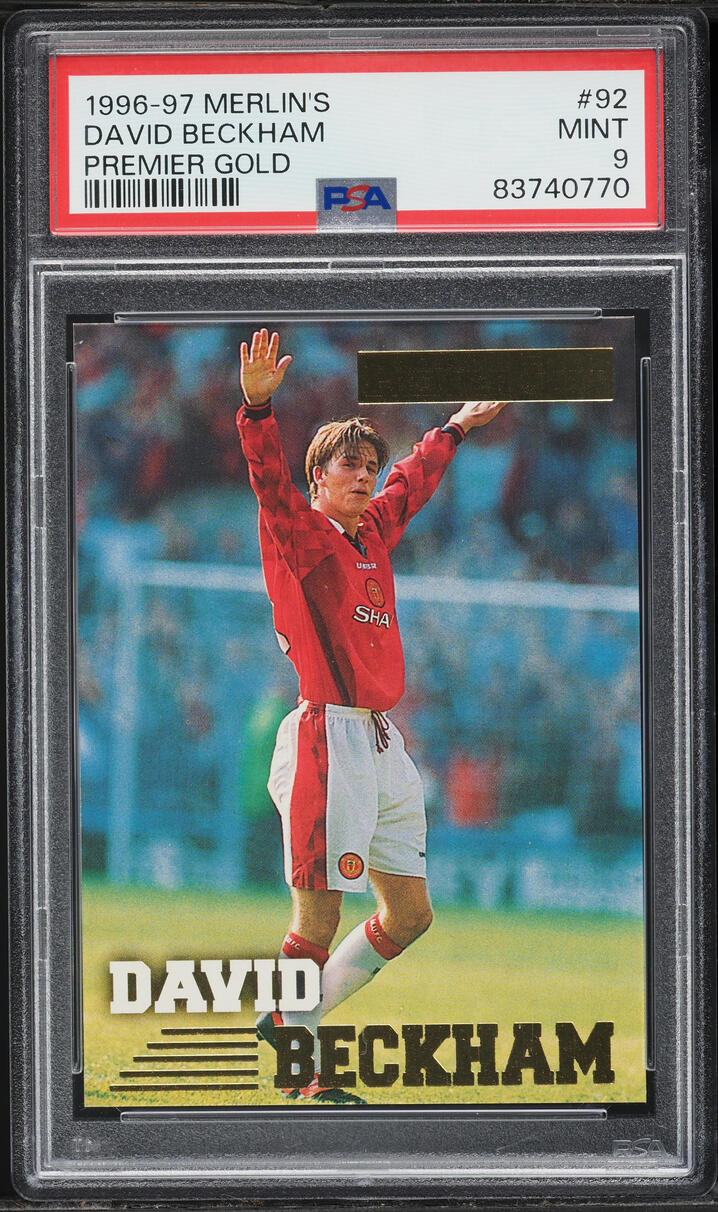 1996 Merlin Premier Gold David Beckham ROOKIE #92 PSA 9 MINT