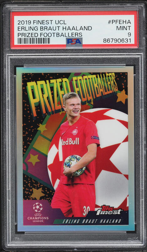 2019 Finest UEFA Prized Footballers Erling Haaland ROOKIE PSA 9