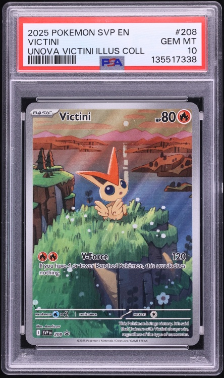 2025 Pokemon Scarlet & Violet Promo Unova Illustration Full Art Victini #208 PSA 10 GEM MINT