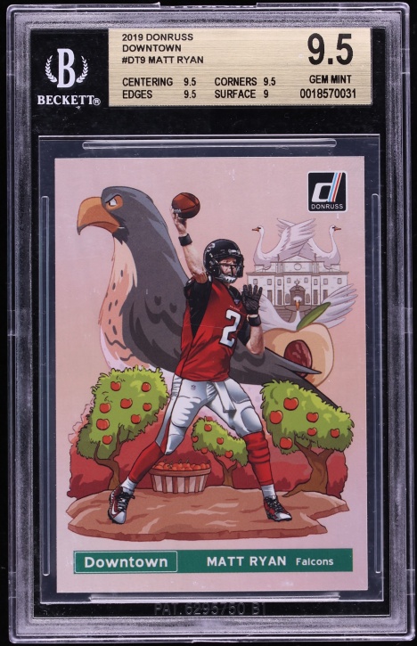 2019 Donruss Downtown Missing Card Number Matt Ryan #DT-9 BGS 9.5 GEM MINT