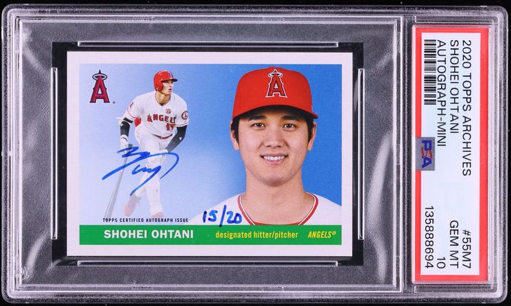 2020 Topps Archives Mini Shohei Ohtani AUTO /20 #55M-7 PSA 10 GEM MINT