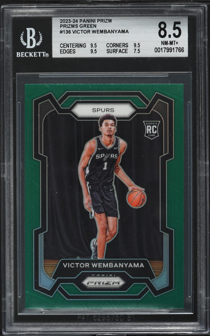 2023 Panini Prizm Green Victor Wembanyama ROOKIE #136 BGS 8.5 NM-MT+