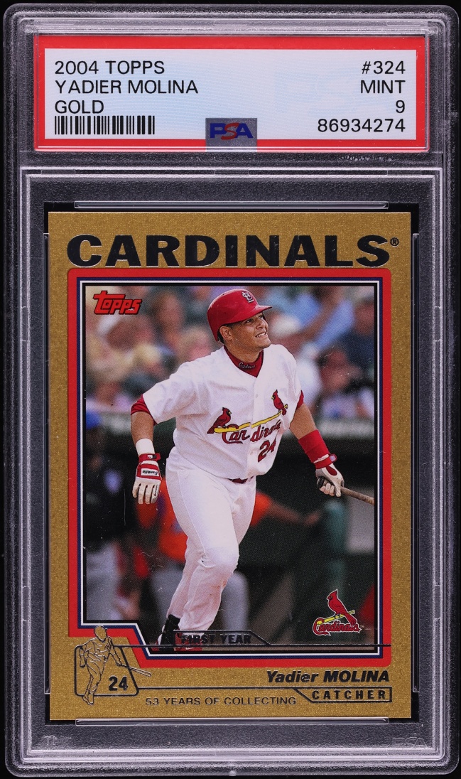 2004 Topps Gold Yadier Molina ROOKIE /2004 #324 PSA 9 MINT