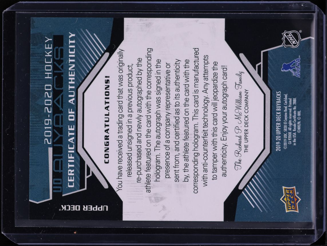 2019 UD Buybacks '15 O.P.C. Rainbow Foil Connor McDavid AUTO DNA 10 1/5 PSA 9